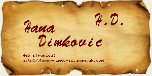 Hana Dimković vizit kartica